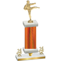Premium Single Orange Carbon Fiber Year Karate Trophy