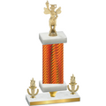 Premium Single Orange Carbon Fiber Victory Academics Trophy