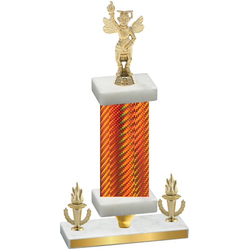 Premium Single Orange Carbon Fiber Victory Academics Trophy