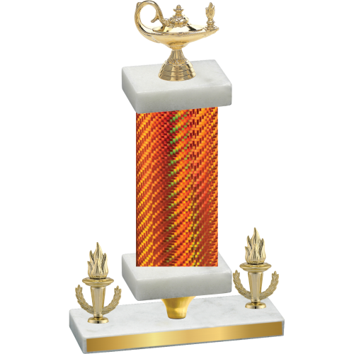 Premium Single Orange Carbon Fiber Victory Academics Trophy
