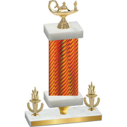 Premium Single Orange Carbon Fiber Victory Academics Trophy