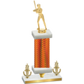 Premium Single Orange Carbon Fiber Victory Softball Trophy