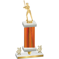 Premium Single Orange Carbon Fiber Year Softball Trophy