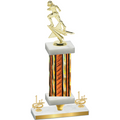 Premium Single Orange Glacier First Place Football Trophy