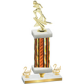Premium Single Orange Glacier Second Place Football Trophy