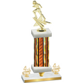 Premium Single Orange Glacier Fourth Place Football Trophy