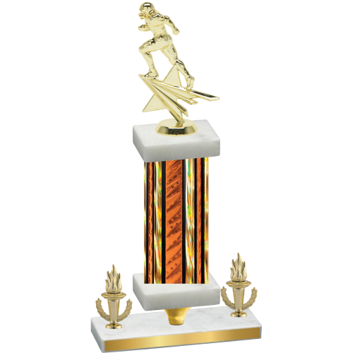 Premium Single Orange Glacier Victory Football Trophy