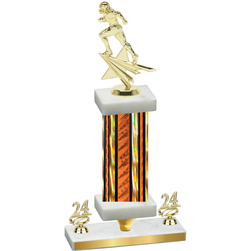 Premium Single Orange Glacier Year Football Trophy