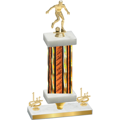 Premium Single Orange Glacier First Place Soccer Trophy