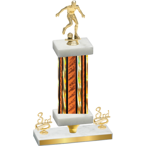 Premium Single Orange Glacier Third Place Soccer Trophy