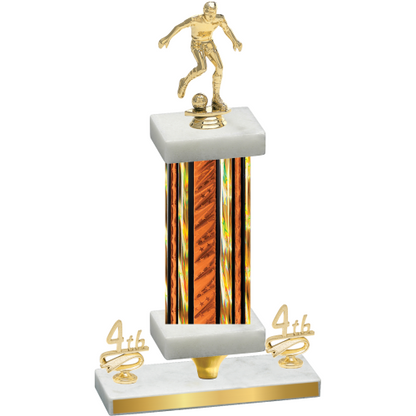 Premium Single Orange Glacier Fourth Place Soccer Trophy