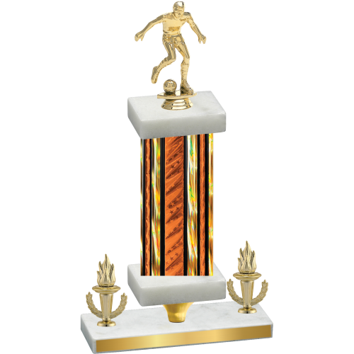 Premium Single Orange Glacier Victory Soccer Trophy