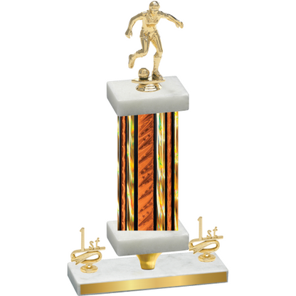 Premium Single Orange Glacier First Place Soccer Trophy
