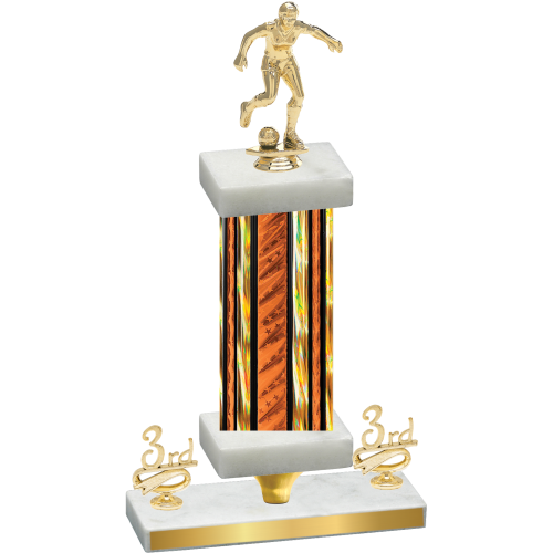 Premium Single Orange Glacier Third Place Soccer Trophy