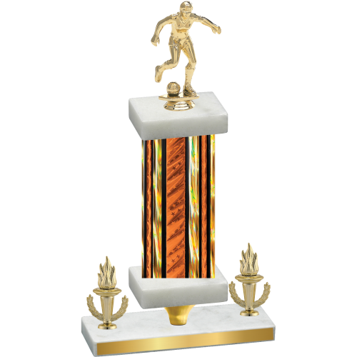 Premium Single Orange Glacier Victory Soccer Trophy