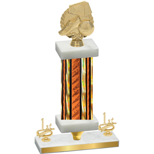Premium Single Orange Glacier First Place Soccer Trophy