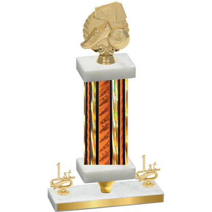 Premium Single Orange Glacier First Place Soccer Trophy