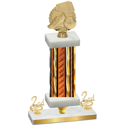 Premium Single Orange Glacier Second Place Soccer Trophy