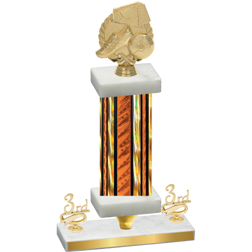 Premium Single Orange Glacier Third Place Soccer Trophy