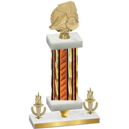 Premium Single Orange Glacier Victory Soccer Trophy