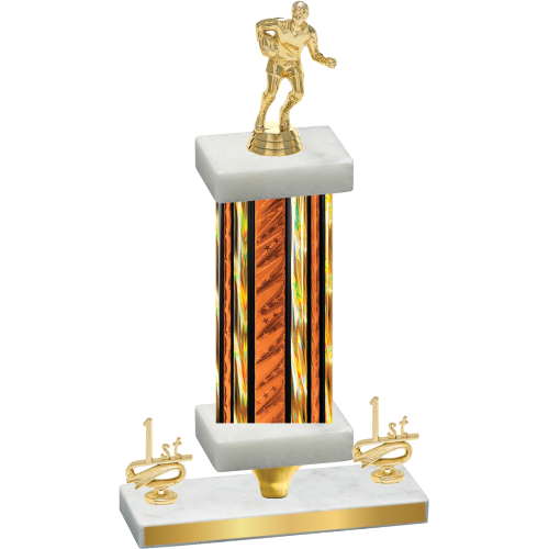 Premium Single Orange Glacier First Place Rugby Trophy