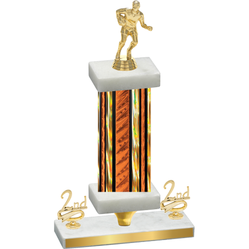 Premium Single Orange Glacier Second Place Rugby Trophy