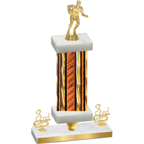 Premium Single Orange Glacier Third Place Rugby Trophy