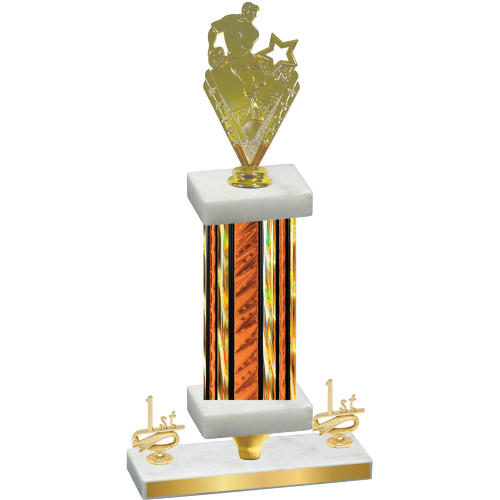 Premium Single Orange Glacier First Place Rugby Trophy