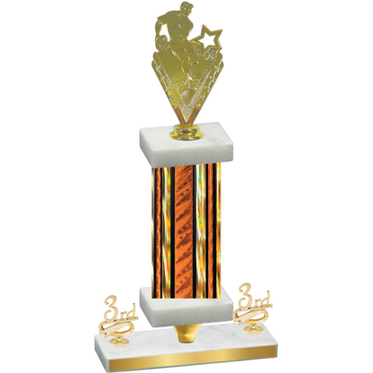 Premium Single Orange Glacier Third Place Rugby Trophy