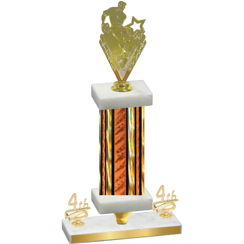 Premium Single Orange Glacier Fourth Place Rugby Trophy