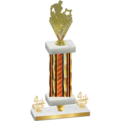 Premium Single Orange Glacier Fourth Place Rugby Trophy