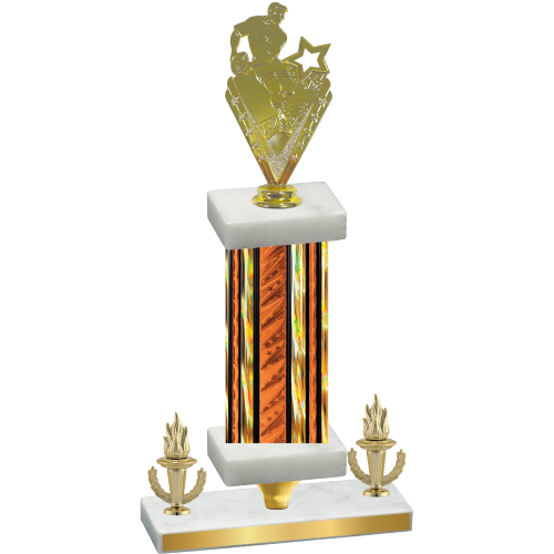 Premium Single Orange Glacier Victory Rugby Trophy