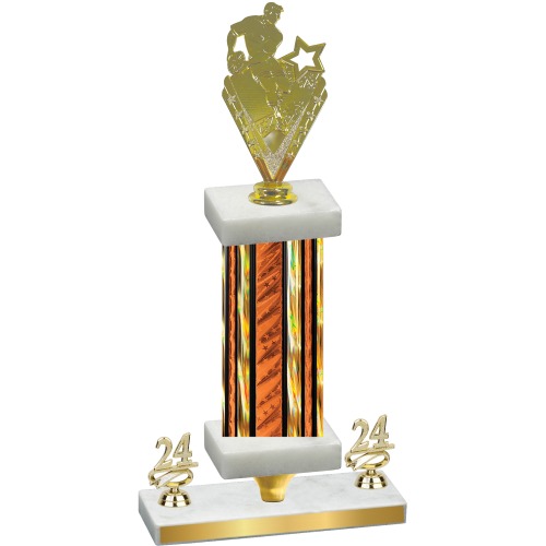 Premium Single Orange Glacier Year Rugby Trophy