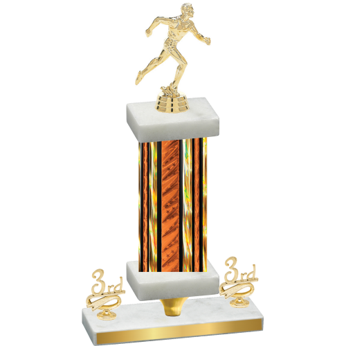 Premium Single Orange Glacier Third Place Running Trophy