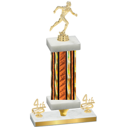 Premium Single Orange Glacier Fourth Place Running Trophy
