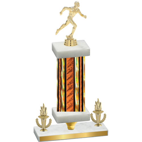 Premium Single Orange Glacier Victory Running Trophy