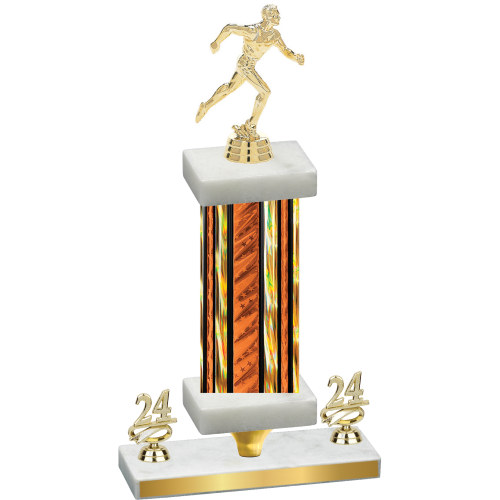 Premium Single Orange Glacier Year Running Trophy