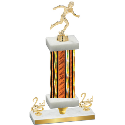 Premium Single Orange Glacier Second Place Running Trophy