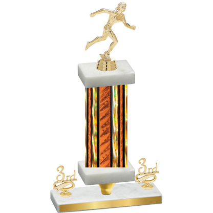 Premium Single Orange Glacier Third Place Running Trophy