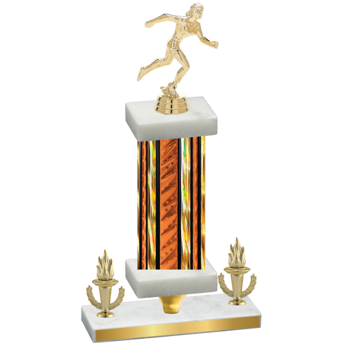 Premium Single Orange Glacier Victory Running Trophy