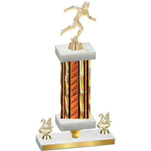 Premium Single Orange Glacier Year Running Trophy