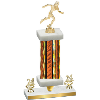 Premium Single Orange Glacier Year Running Trophy