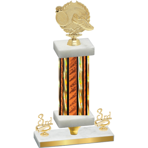 Premium Single Orange Glacier Third Place Running Trophy