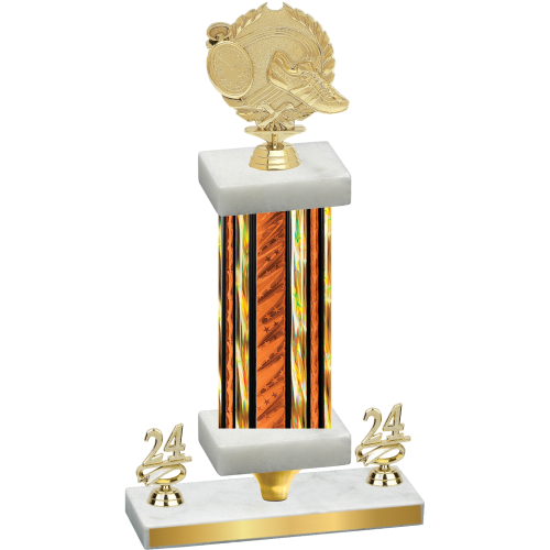 Premium Single Orange Glacier Year Running Trophy