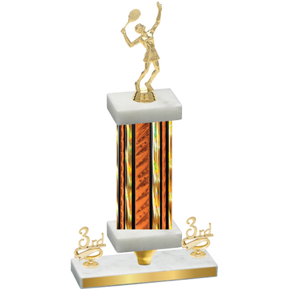 Premium Single Orange Glacier Third Place Tennis Trophy