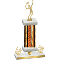 Premium Single Orange Glacier Fourth Place Tennis Trophy