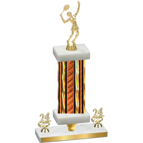 Premium Single Orange Glacier Year Tennis Trophy