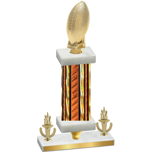 Premium Single Orange Glacier Victory Football Trophy