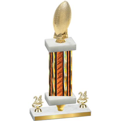 Premium Single Orange Glacier Year Football Trophy