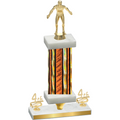 Premium Single Orange Glacier Fourth Place Wrestling Trophy